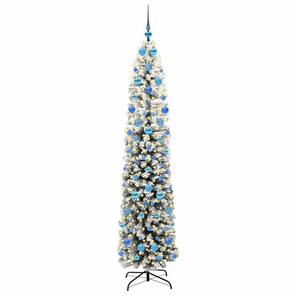 Kunstkerstboom Groen 210 cm PVC en Staal en Kunststof