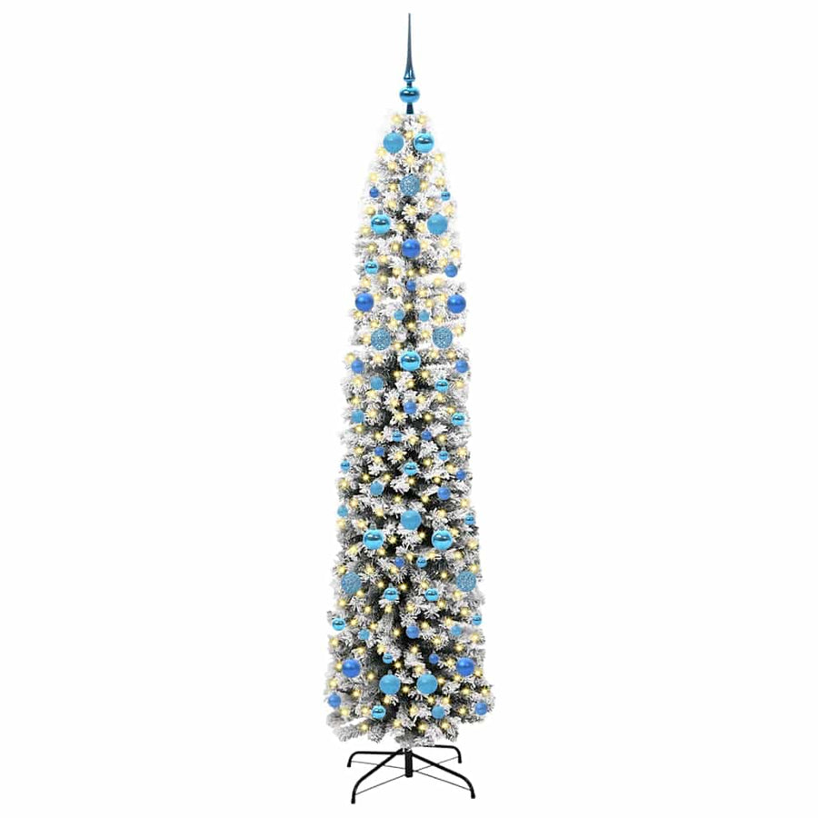 Kunstkerstboom Groen 210 cm PVC en Staal en Kunststof
