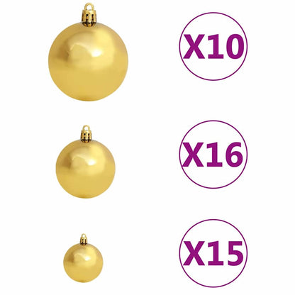 Kunstkerstboom Groen 240 cm PVC en Staal en Kunststof