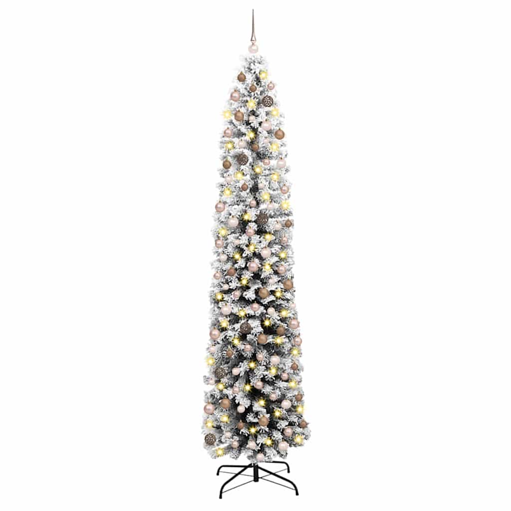 Kunstkerstboom Groen 240 cm PVC en Staal en Kunststof