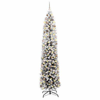 Kunstkerstboom Groen 240 cm PVC en Staal en Kunststof