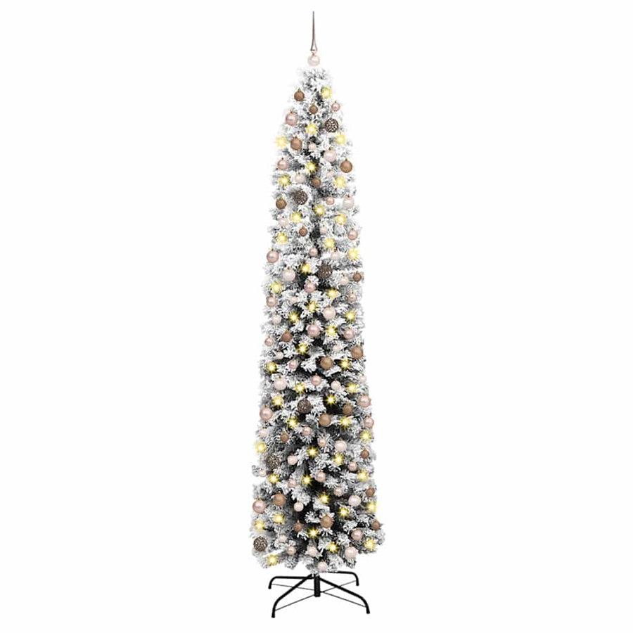 Kunstkerstboom Groen 240 cm PVC en Staal en Kunststof
