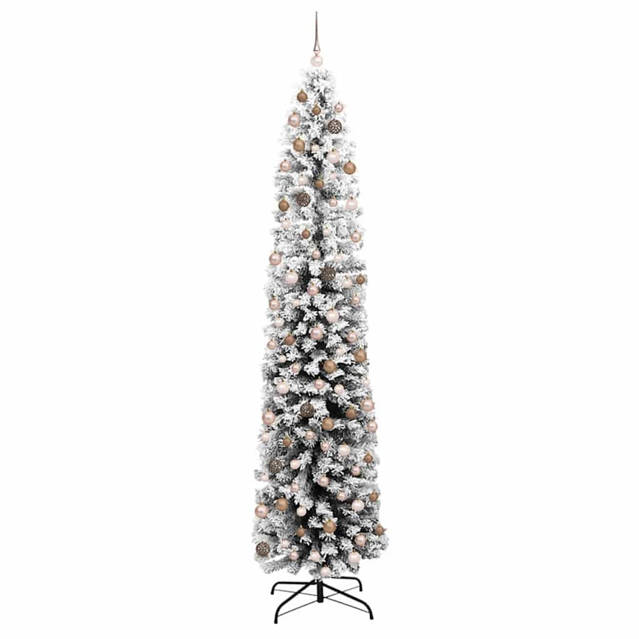 Kunstkerstboom Groen 240 cm PVC en Staal en Kunststof