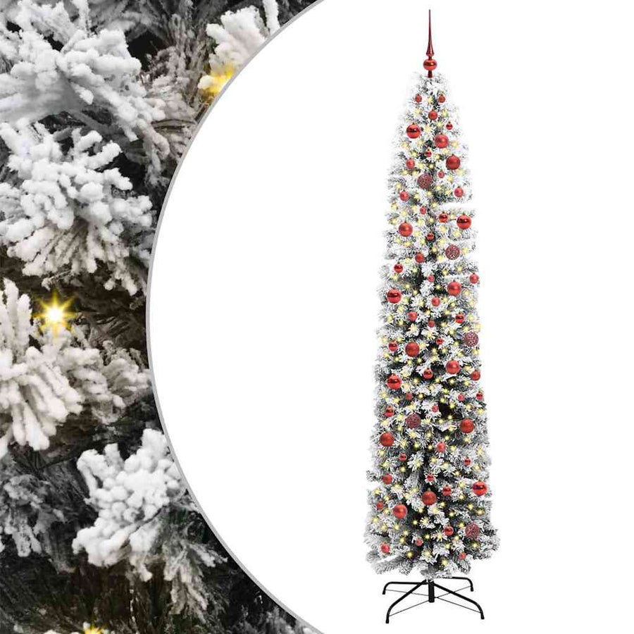 Kunstkerstboom Groen 240 cm PVC en Staal en Kunststof