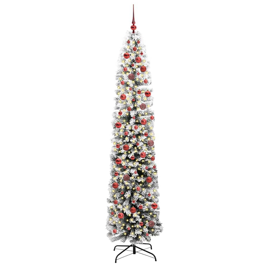 Kunstkerstboom Groen 240 cm PVC en Staal en Kunststof