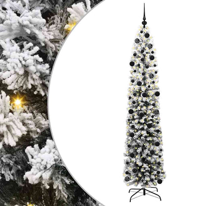 Kunstkerstboom Groen 240 cm PVC en Staal en Kunststof