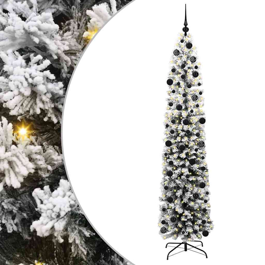 Kunstkerstboom Groen 240 cm PVC en Staal en Kunststof