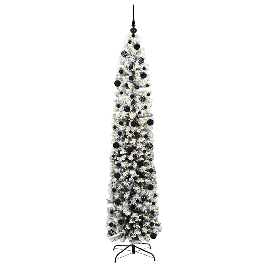 Kunstkerstboom Groen 240 cm PVC en Staal en Kunststof