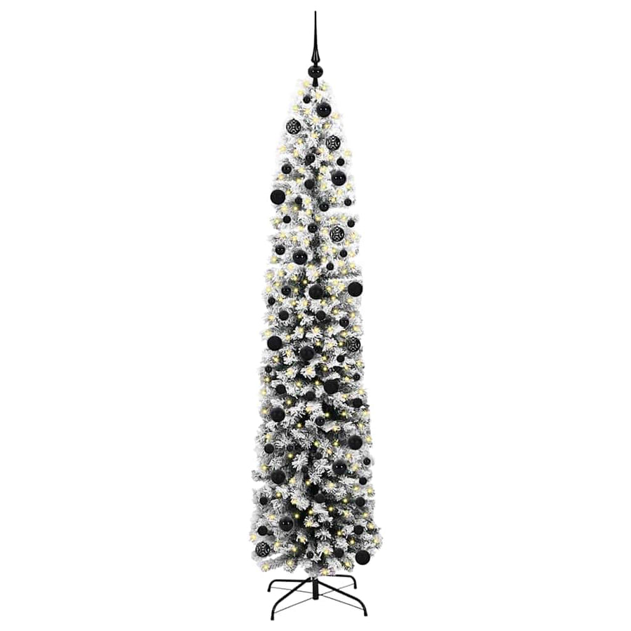 Kunstkerstboom Groen 240 cm PVC en Staal en Kunststof