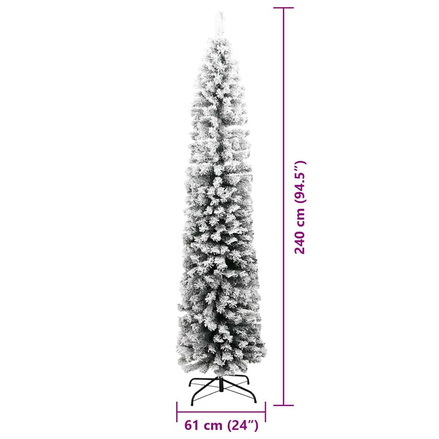 Kunstkerstboom Groen 240 cm PVC en Staal en Kunststof