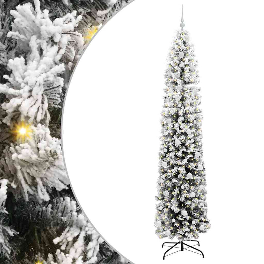 Kunstkerstboom Groen 240 cm PVC en Staal en Kunststof