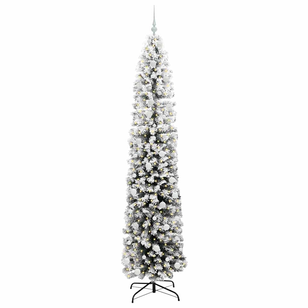 Kunstkerstboom Groen 240 cm PVC en Staal en Kunststof