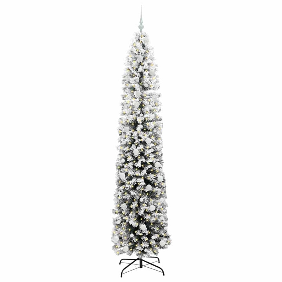 Kunstkerstboom Groen 240 cm PVC en Staal en Kunststof