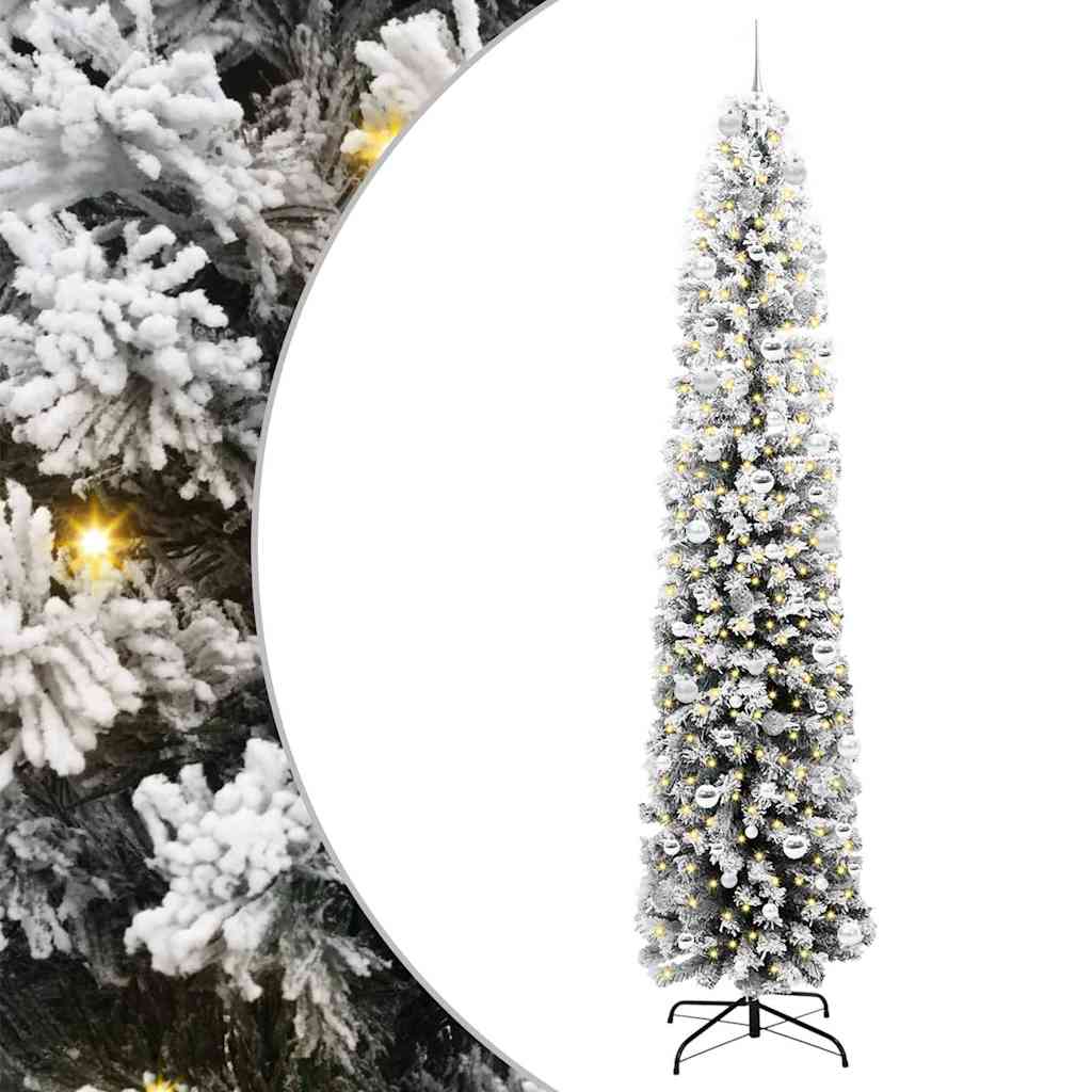 Kunstkerstboom Groen 240 cm PVC en Staal en Kunststof