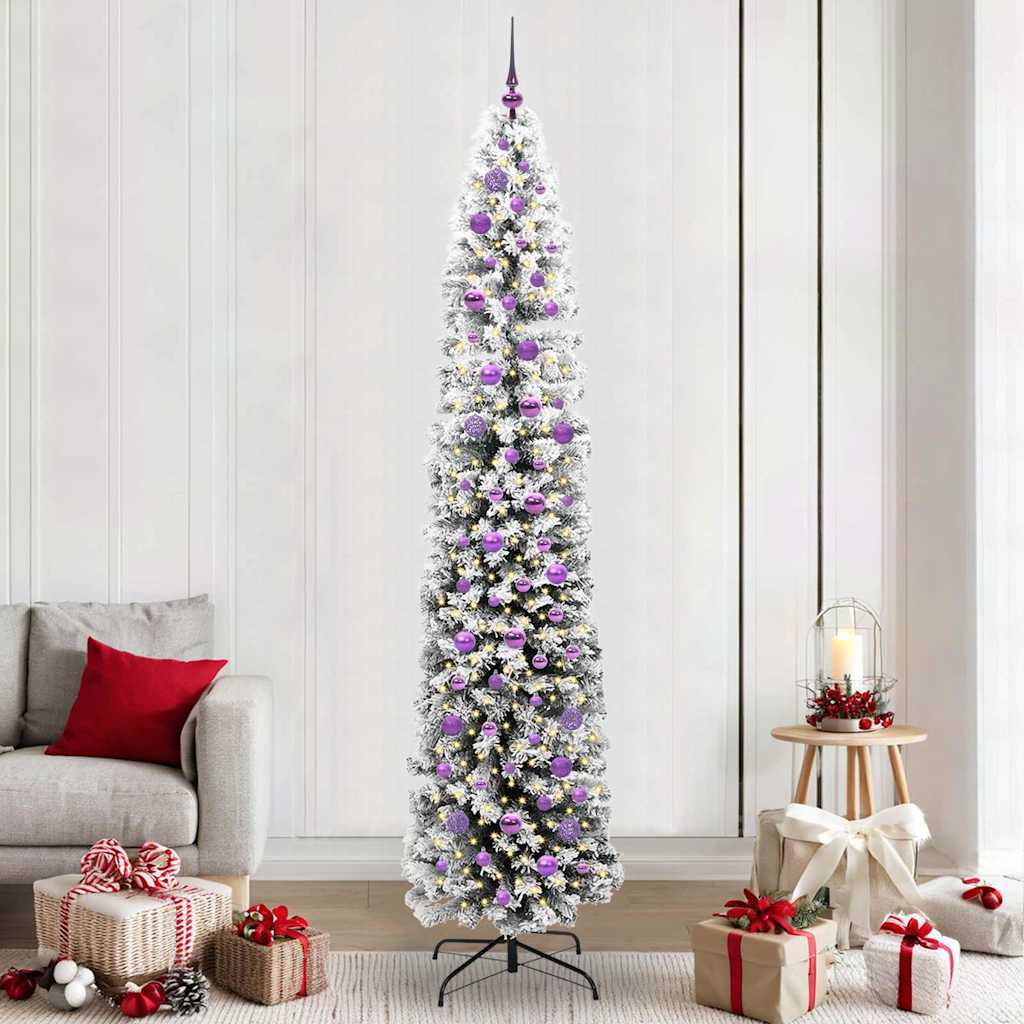 Kunstkerstboom Groen 240 cm PVC en Staal en Kunststof