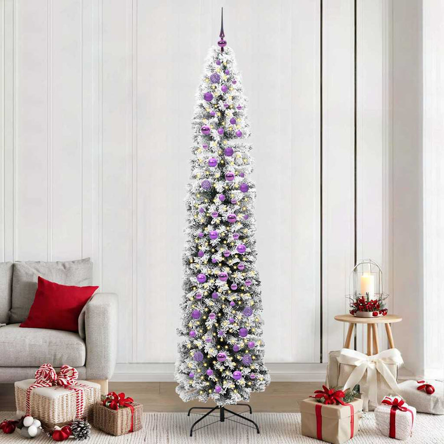 Kunstkerstboom Groen 240 cm PVC en Staal en Kunststof