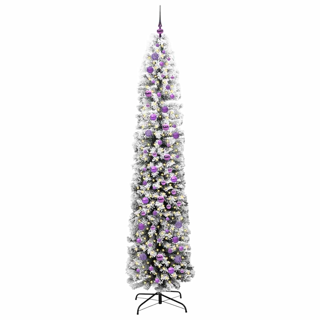 Kunstkerstboom Groen 240 cm PVC en Staal en Kunststof