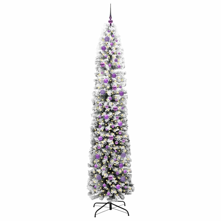 Kunstkerstboom Groen 240 cm PVC en Staal en Kunststof