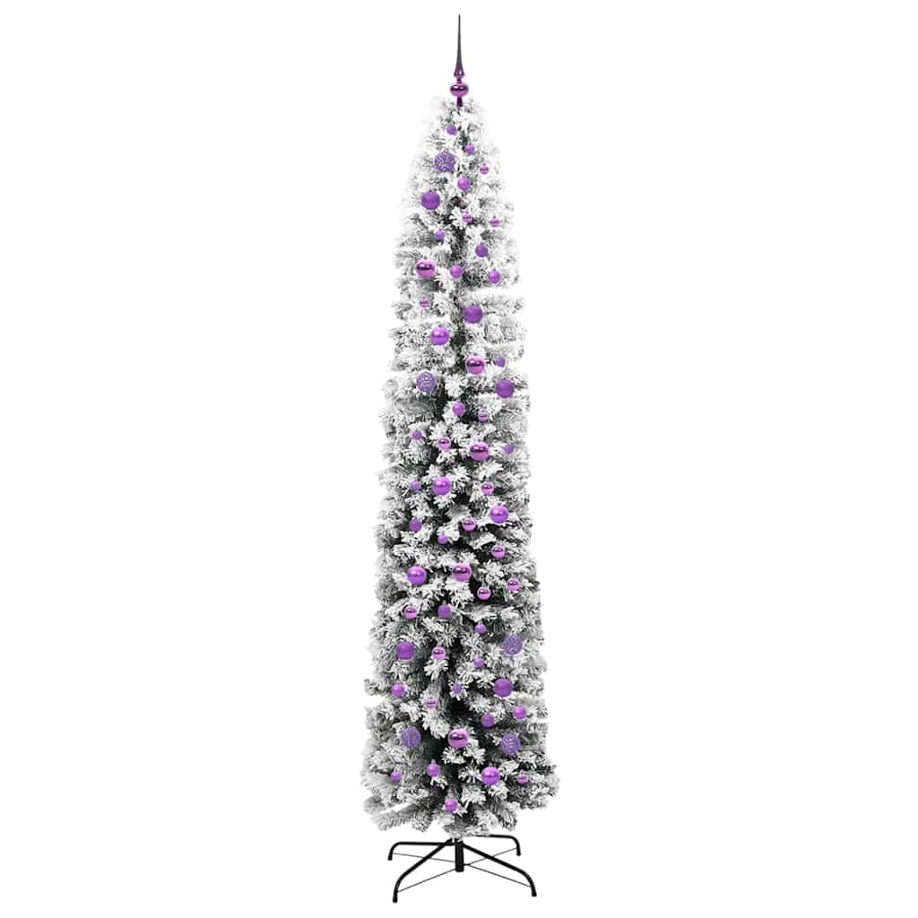 Kunstkerstboom Groen 240 cm PVC en Staal en Kunststof