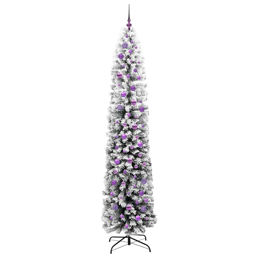 Kunstkerstboom Groen 240 cm PVC en Staal en Kunststof