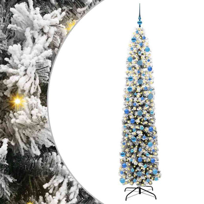 Kunstkerstboom Groen 240 cm PVC en Staal en Kunststof