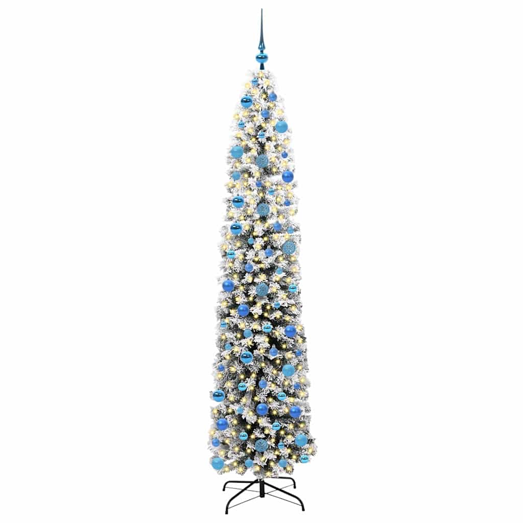 Kunstkerstboom Groen 240 cm PVC en Staal en Kunststof