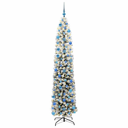 Kunstkerstboom Groen 240 cm PVC en Staal en Kunststof