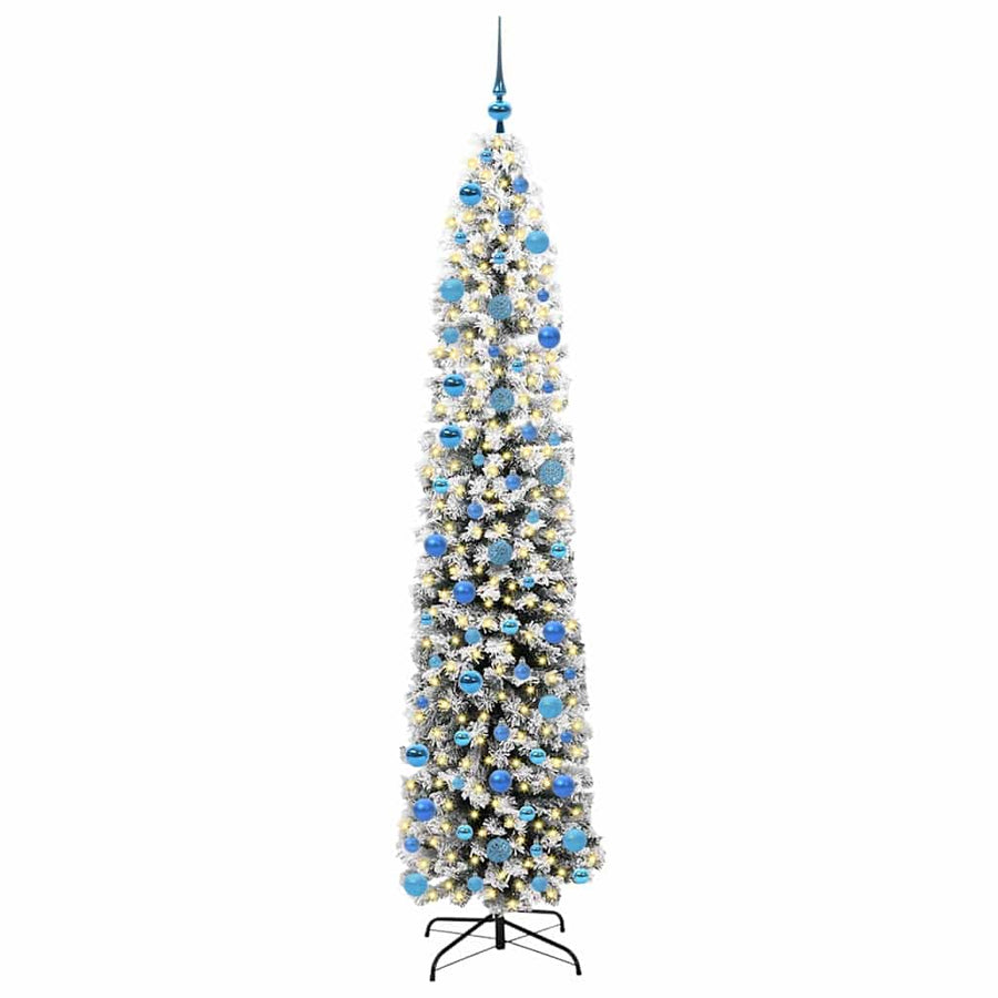 Kunstkerstboom Groen 240 cm PVC en Staal en Kunststof