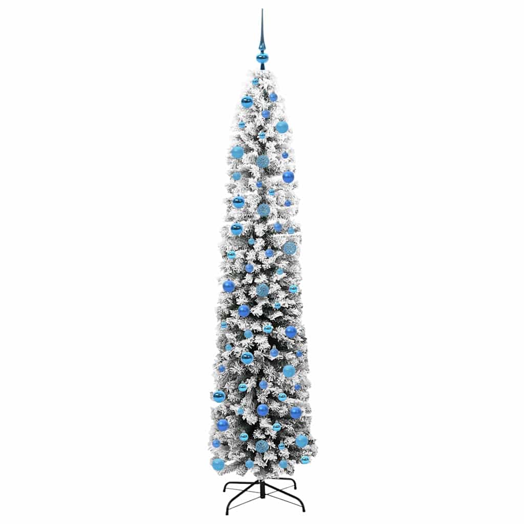 Kunstkerstboom Groen 240 cm PVC en Staal en Kunststof