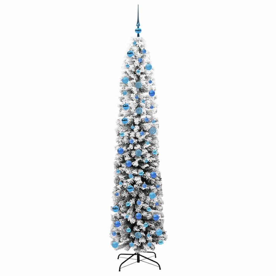 Kunstkerstboom Groen 240 cm PVC en Staal en Kunststof