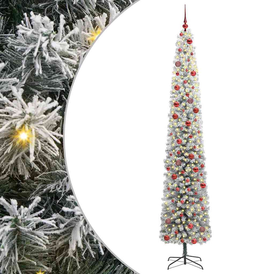 Kunstkerstboom Groen 270 cm PVC en Staal en Kunststof
