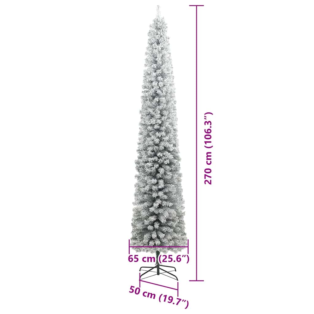 Kunstkerstboom Groen 270 cm PVC en Staal en Kunststof