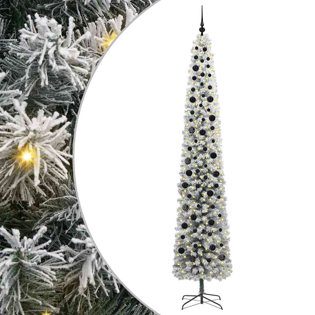 Kunstkerstboom Groen 270 cm PVC en Staal en Kunststof