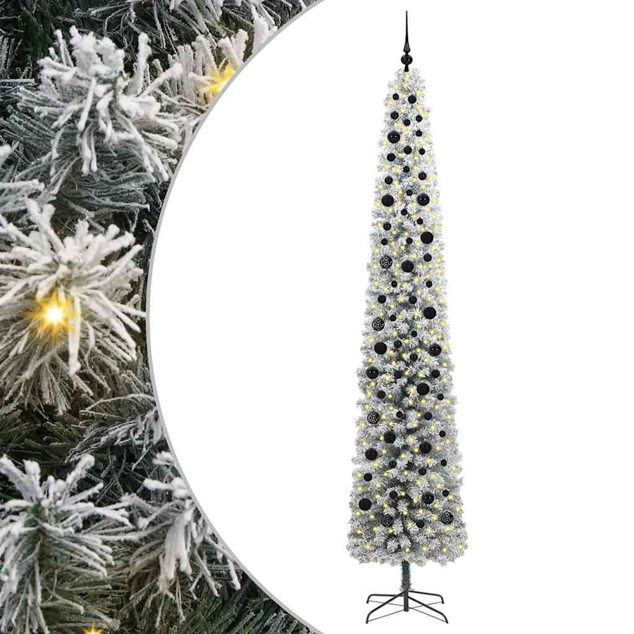 Kunstkerstboom Groen 270 cm PVC en Staal en Kunststof