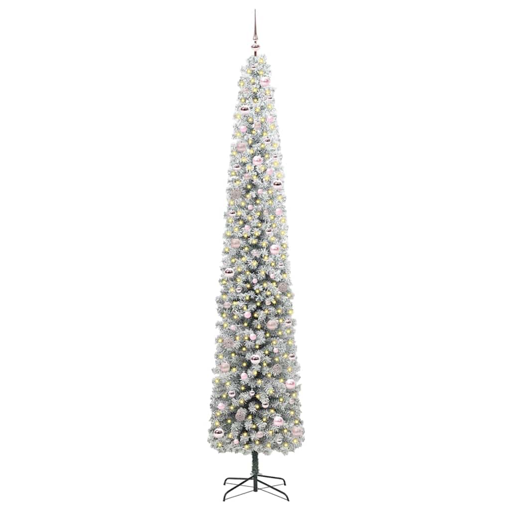 Kunstkerstboom Groen 270 cm PVC en Staal en Kunststof