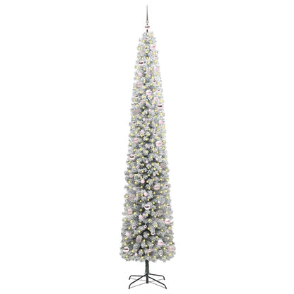 Kunstkerstboom Groen 270 cm PVC en Staal en Kunststof