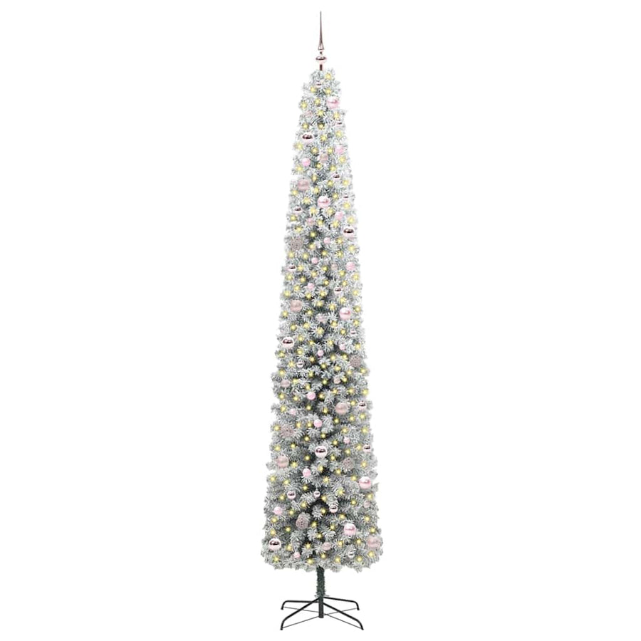 Kunstkerstboom Groen 270 cm PVC en Staal en Kunststof