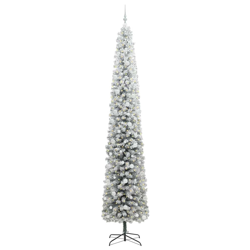 Kunstkerstboom Groen 270 cm PVC en Staal en Kunststof