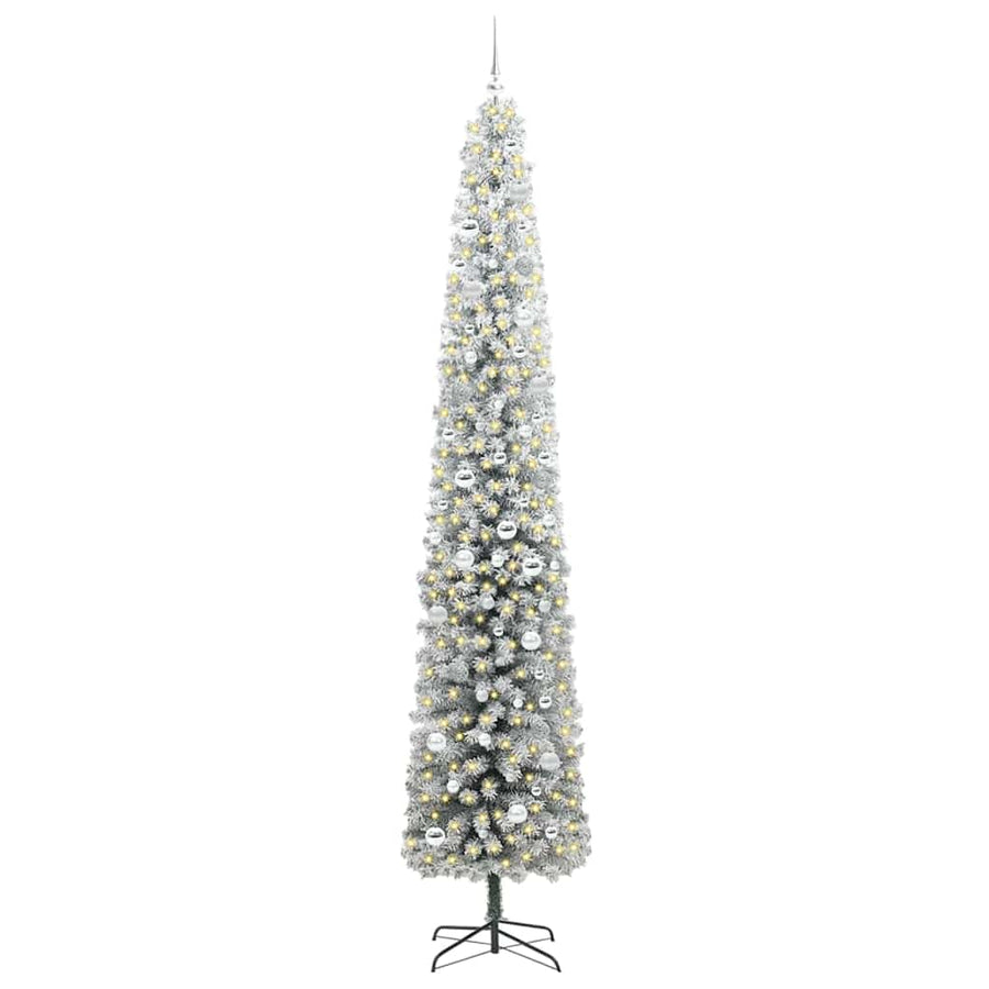 Kunstkerstboom Groen 270 cm PVC en Staal en Kunststof