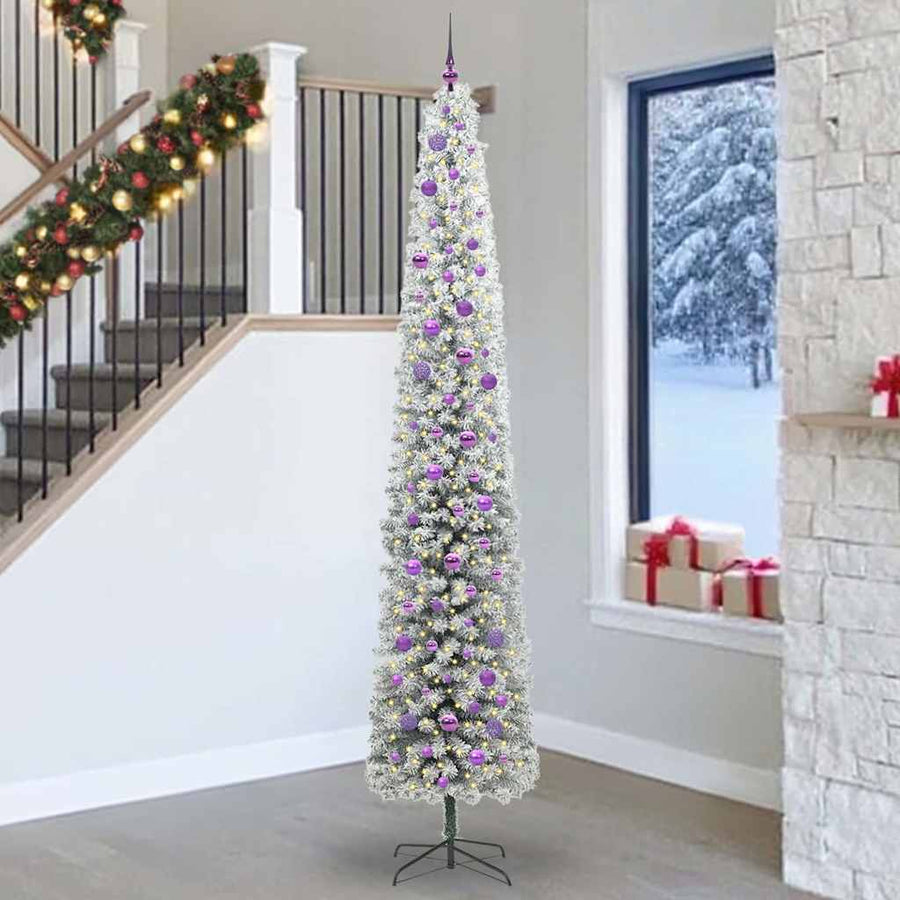 Kunstkerstboom Groen 270 cm PVC en Staal en Kunststof