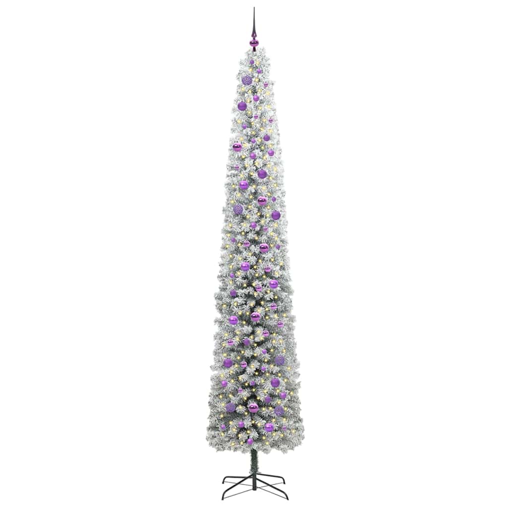 Kunstkerstboom Groen 270 cm PVC en Staal en Kunststof