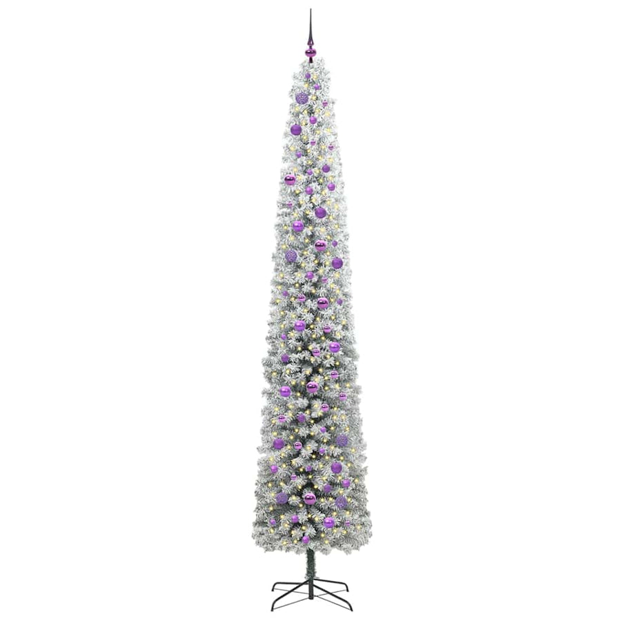Kunstkerstboom Groen 270 cm PVC en Staal en Kunststof