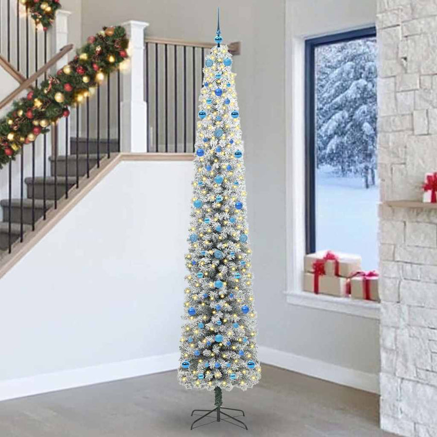 Kunstkerstboom Groen 270 cm PVC en Staal en Kunststof