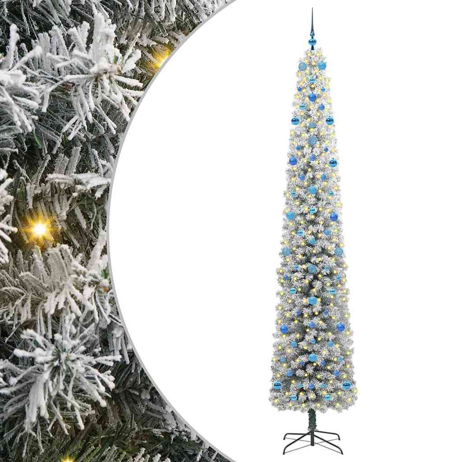 Kunstkerstboom Groen 270 cm PVC en Staal en Kunststof