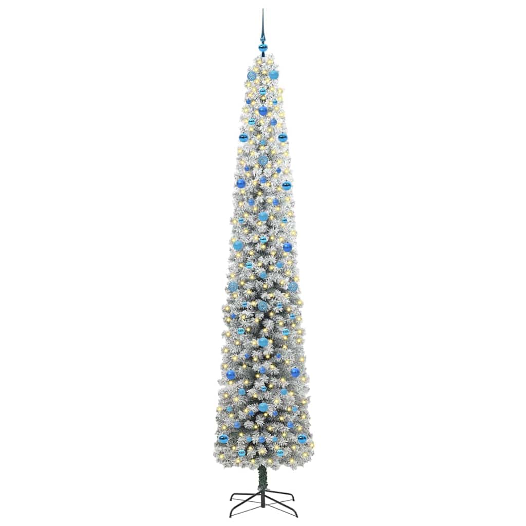 Kunstkerstboom Groen 270 cm PVC en Staal en Kunststof