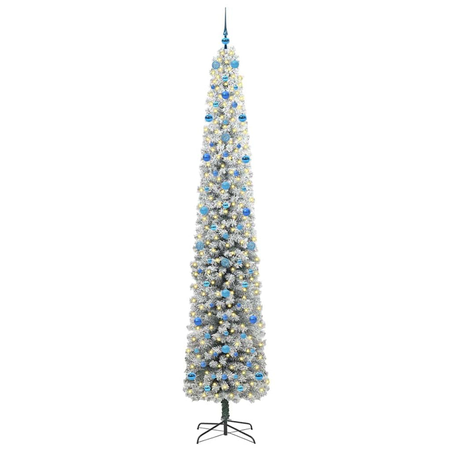 Kunstkerstboom Groen 270 cm PVC en Staal en Kunststof