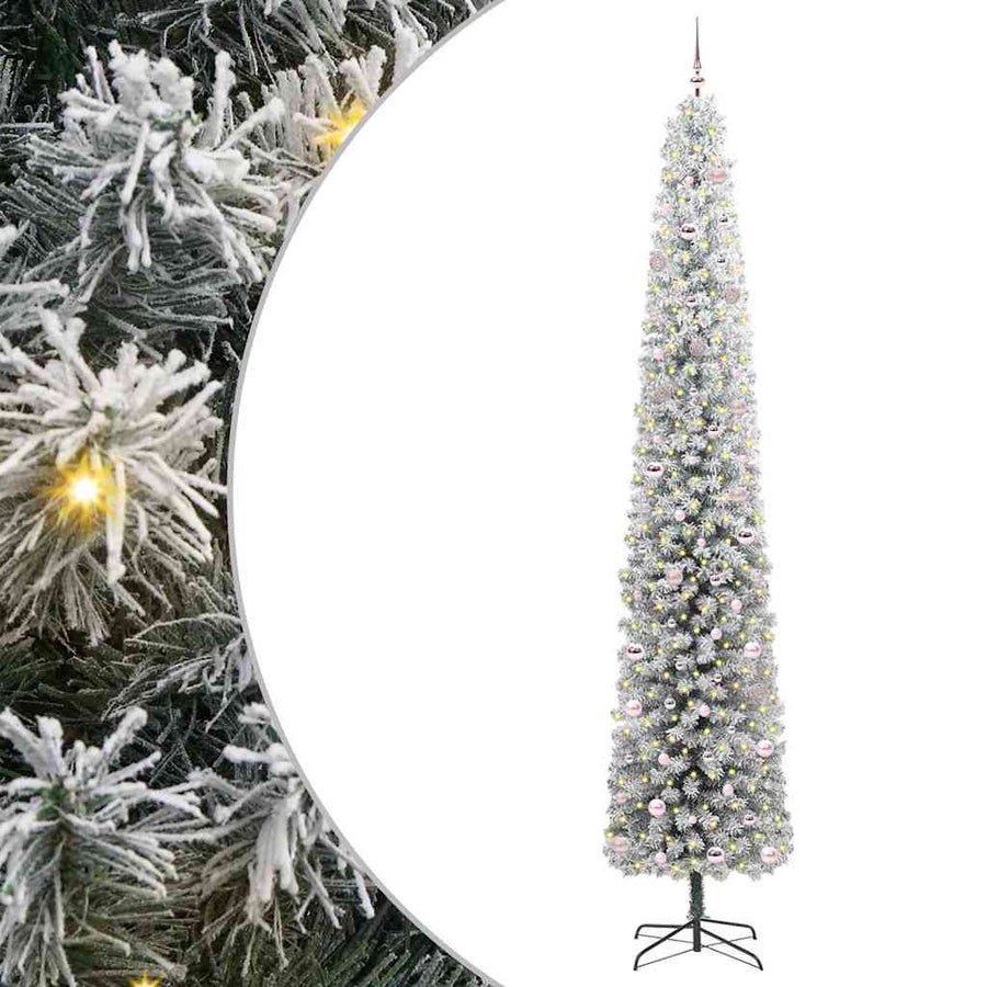 Kunstkerstboom Groen 300 cm PVC en Staal en Kunststof