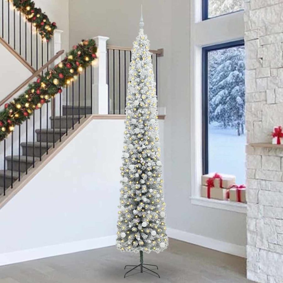 Kunstkerstboom Groen 300 cm PVC en Staal en Kunststof