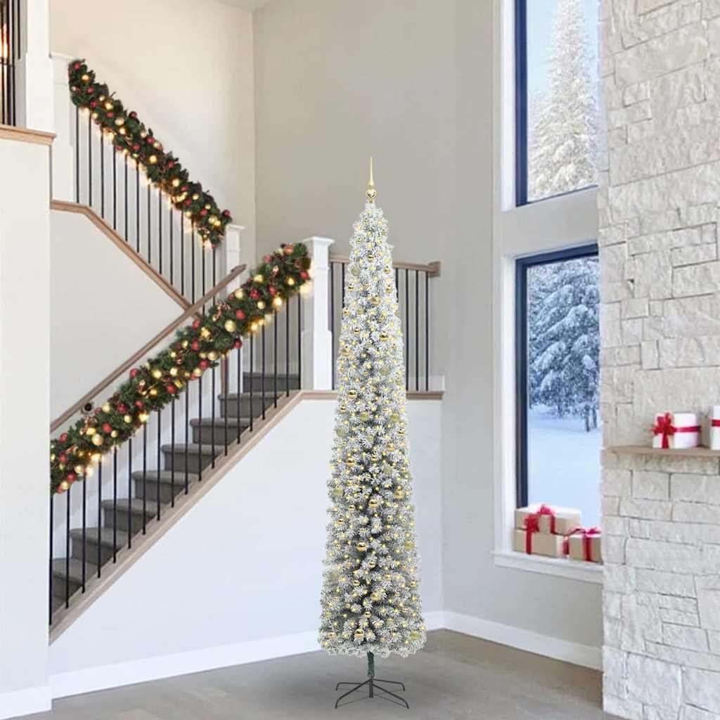 Kunstkerstboom Groen 300 cm PVC en Staal en Kunststof
