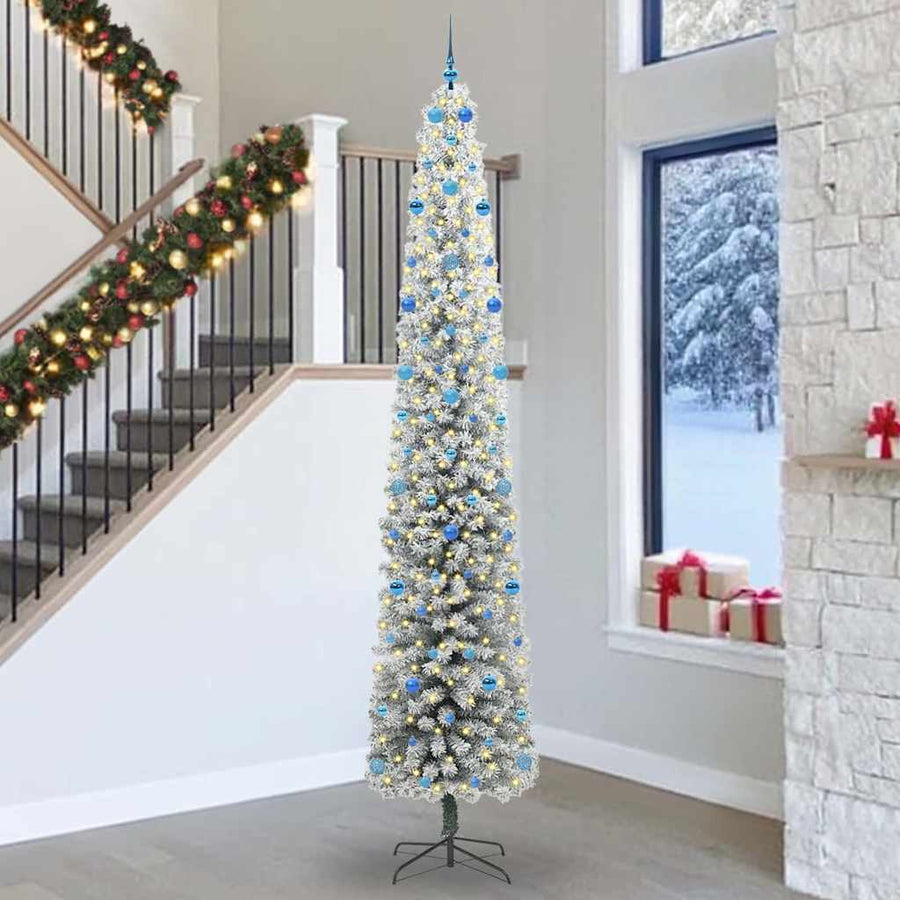 Kunstkerstboom Groen 300 cm PVC en Staal en Kunststof